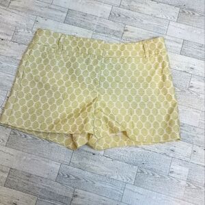 LOFT Yellow Geometric High Waist Women's Shorts